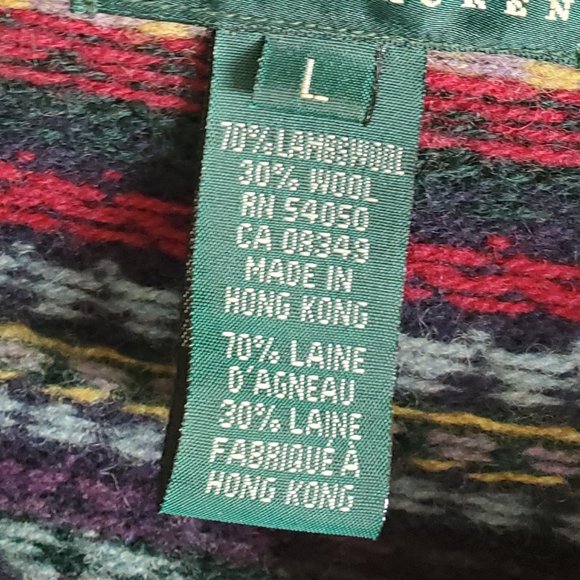 Lauren Ralph Lauren Cardigan Sweater Wool Large - Picture 5 of 13